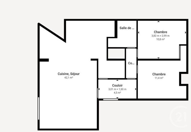 Appartement F3 à vendre - 3 pièces - 80.0 m2 - ANGLET - 64 - AQUITAINE - Century 21 Berritzea